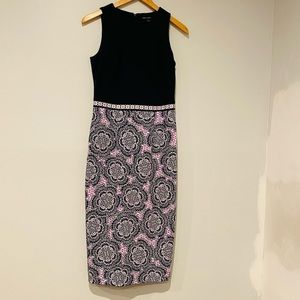Maggy London Purple/Navy Scuba Tank Dress Size 4